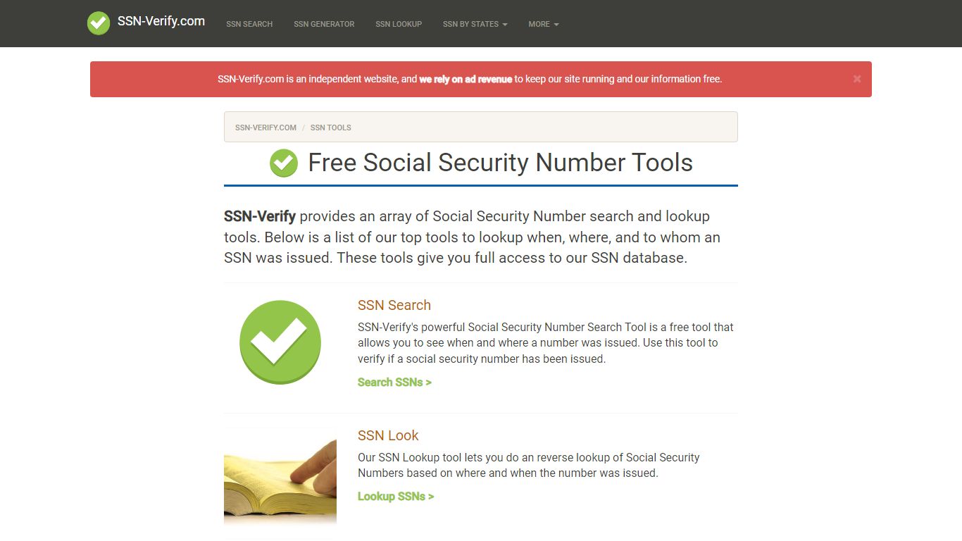 Free SSN Search Tools | SSN-Verify.com